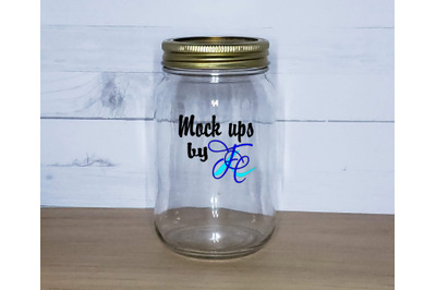 Gold Lid Canning Jar Mockup