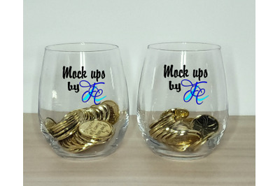 St Patty&amp;&23;039;s Stemless Wine Glasses Mockup