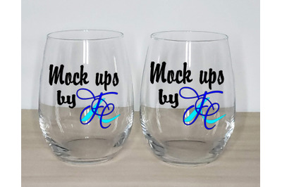 Stemless Wine Glasses Mockups