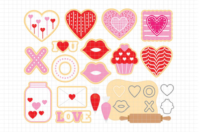 Valentine Cookies-Digital Clipart (LES.CL20)