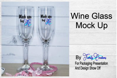 Pink Heart Wine Glasses Mock Up