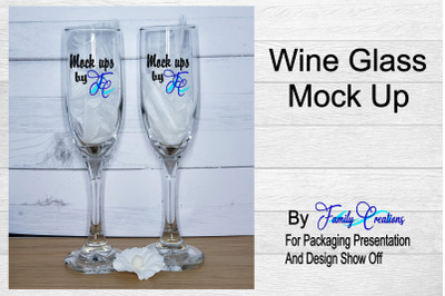 White Flower Wine Glass Mock Up