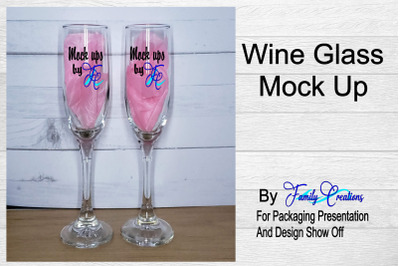 Pink Flower Wine Glasses Mock Up