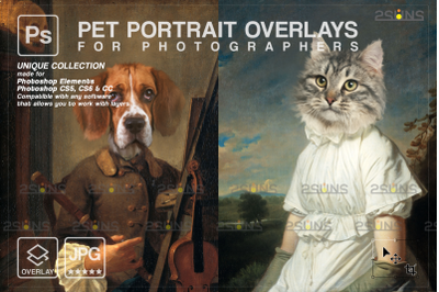 Royal Pet Portrait templates vol.15, Digital pet art, Pet painting