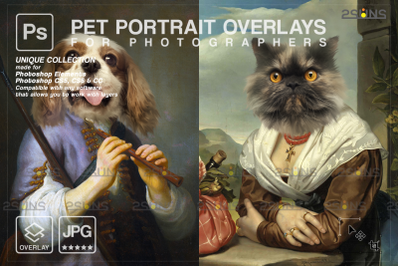Royal Pet Portrait templates vol.16, Digital pet art, Pet painting