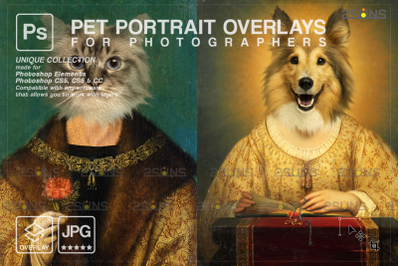 Royal Pet Portrait templates vol.17, Digital pet art, Pet painting