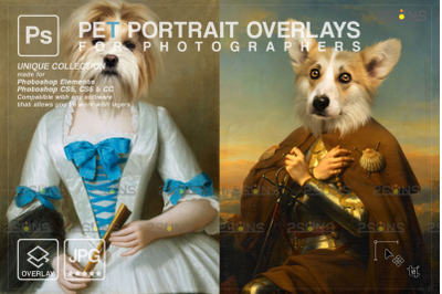 Royal Pet Portrait templates vol.18, Digital pet art, Pet painting