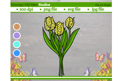 tulips with leopard print