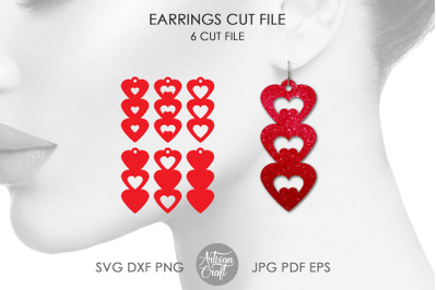 Heart earrings SVG cut file