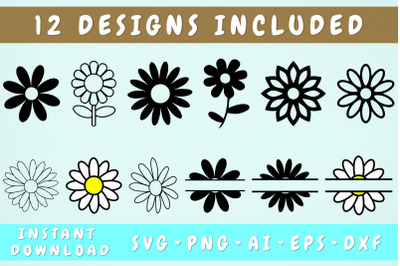 Daisy SVG Bundle - 12 Designs