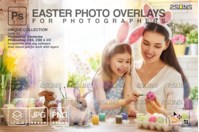 Easter backdrop &amp; Photoshop overlay: Easter bunny overlay