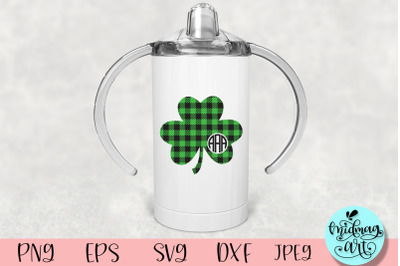 Buffalo plaid shamrock monogram svg&2C; St. Patrick&amp;&23;039;s day svg