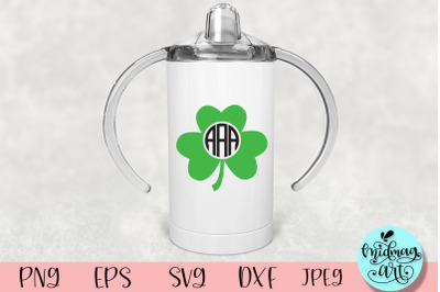 Circle shamrock monogram svg&2C; St. Patrick&amp;&23;039;s day svg