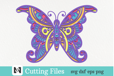 3D Butterfly Mandala Svg&2C; 3D Layered Butterfly Svg&2C; Butterfly Svg