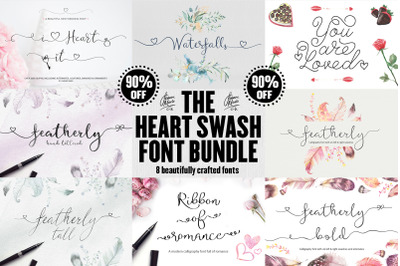 The Heart Swash Font Bundle