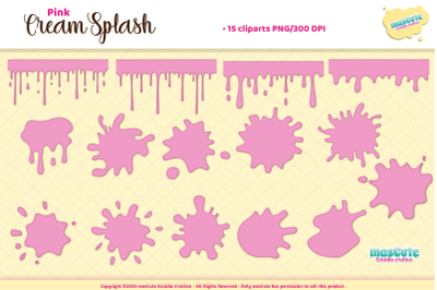 pink Cream splash clipart