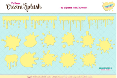 yellow Cream splash clipart