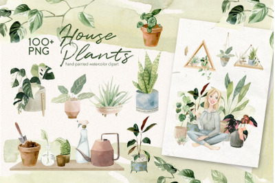 Cosy House Plants Watercolor Illustrations&amp;nbsp;