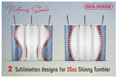 2 Baseball / Denim Patterns for 20oz SKINNY TUMBLER.