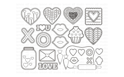 Valentine Cookies-Digital Stamp (LES.DS20)