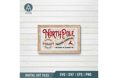 North Pole Trading Company svg, Christmas svg cut file