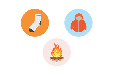 Camping Icon jacket Vector Bundle