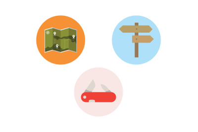 Camping Icon map Vector Bundl