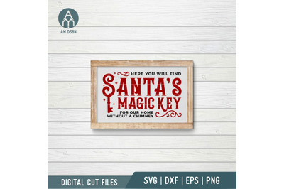 Santas Magic Key svg, Christmas svg cut file