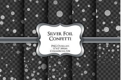 Silver Foil Confetti Transparent PNG