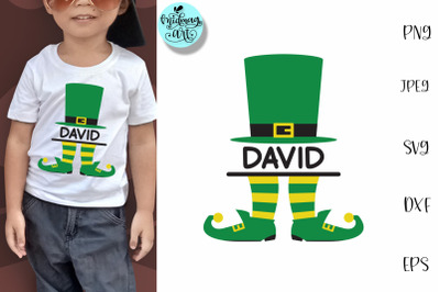 Leprechaun hat and shoes monogram svg&2C; St. Patrick&amp;&23;039;s day svg