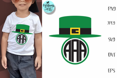 Leprechaun hat monogram svg, St. Patrick&#039;s day svg