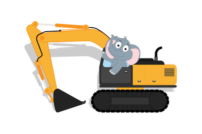 cute elephant cartoon ride excavator