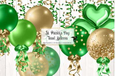 Saint Patricks Day Tassel Balloons Clipart
