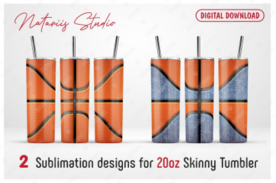 2 Basketball / Denim Patterns for 20oz SKINNY TUMBLER.