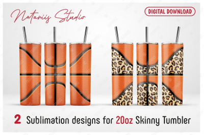 2 Basketball / Leopard print Patterns for 20oz SKINNY TUMBLER