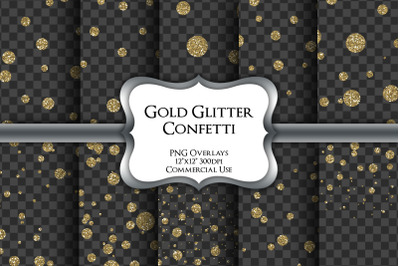 Gold Glitter Confetti Transparent PNG