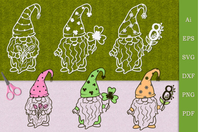 Spring gnomes. Cutting template