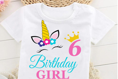 Birthday Girl Svg, Birthday Princess Svg, 6th Birthday Svg, B-day Girl
