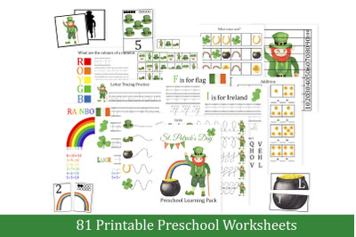 St Patricks Day Preschool Learning Pack