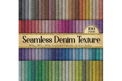 100 Seamless Denim Jeans Texture Digital Papers Fabric Linen