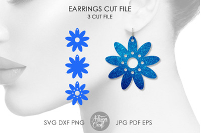 Daisy earrings, flower earrings, SVG