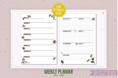 Weekly Planner | A5, A4, Letter Size Organizer | Digital Agenda Person