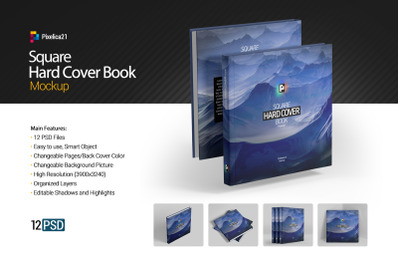 Square Hard Cover Book Mockup