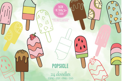 Popsicle Color Doodles | Hand Drawn Ice Cream | Frozen Treat
