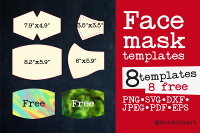 Face Mask Template SVG, PNG. BONUS