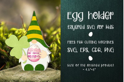 Patrick&#039;s Gnome - Chocolate Egg Holder template SVG