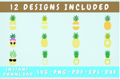 Pineapple SVG Bundle - 12 Designs