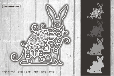 Rabbit #2 Vector SVG 3D Layered, Eps 10