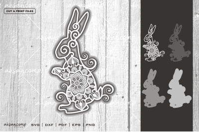 Rabbit #14 Vector SVG 3D Layered, Eps 10