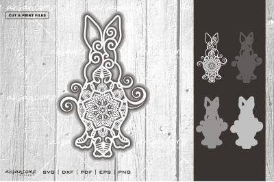 Rabbit #16 Vector SVG 3D Layered, Eps 10